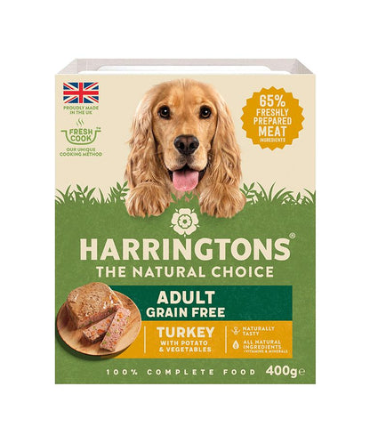 Harringtons Scrumptious Turkey & Farm-Grown Veg Grain Free Wet Dog Food | Complete Adult | 400g