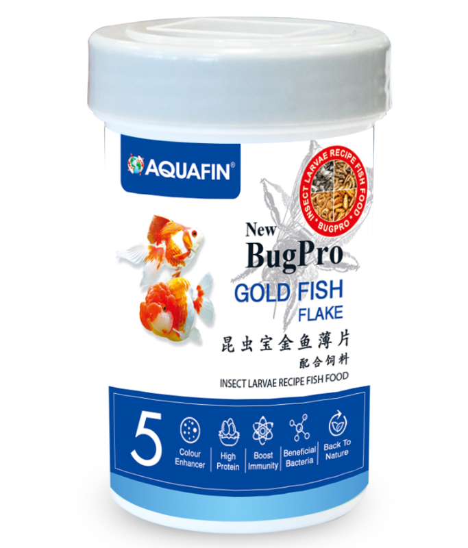 KW Zone Aquafin BugPro Gold Fish Flake | Premium Flake Food for Goldfish | High-Protein Complete Daily Nutrition