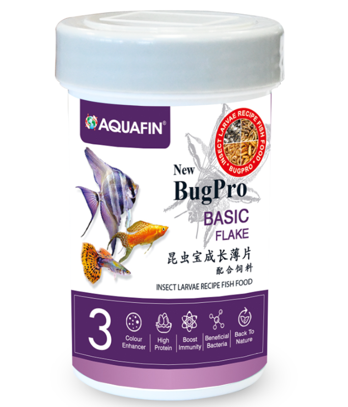 KW Zone Aquafin BugPro Basic Flake | Premium Flake Fish Food | Complete Daily Nutrition for Tropical Aquarium Fish