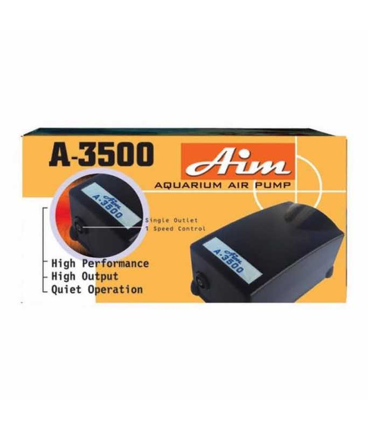 KW Zone AIM Single Outlet Air Pump A-3500 | Quiet Aquarium Air Pump | Oxygen Pump for Fish Tanks