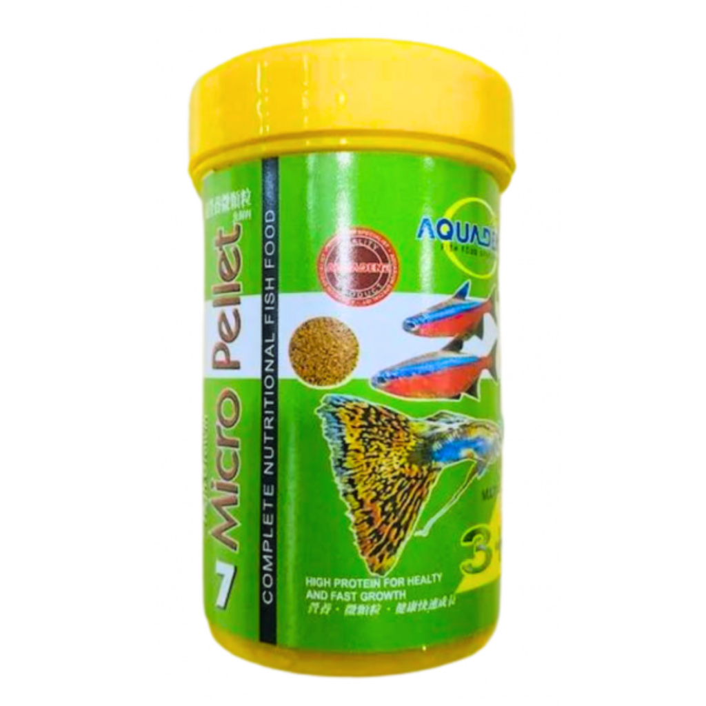 KW Zone Aquadine Micro Pellet Fish Food 60g | Complete Daily Nutrition for Tropical & Small Aquarium Fish