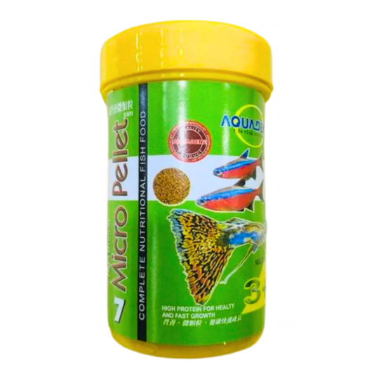 KW Zone Aquadine Micro Pellet Fish Food 60g | Complete Daily Nutrition for Tropical & Small Aquarium Fish