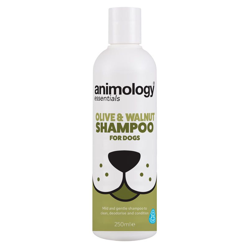 Animology Essentials Olive & Walnut Dog Shampoo 250ml | Nourishing Dog Shampoo | Gentle Coat Cleansing & Conditioning