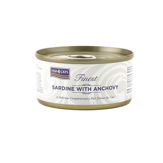 Fish4Cats Finest Sardine with Anchovy Wet Cat Food 70g | High-Fish Complementary Cat Food | Sardine & Anchovy Recipe