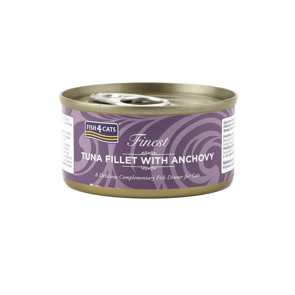 Fish4Cats Finest Tuna Fillet with Anchovy Wet Cat Food 70g | Fish-Rich Complementary Cat Food | Tuna & Anchovy Recipe
