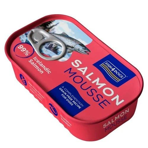 Fish4Dogs Salmon Mousse Wet Dog Food 90g | 99% Icelandic Salmon | Omega-3 Rich Complementary Dog Food