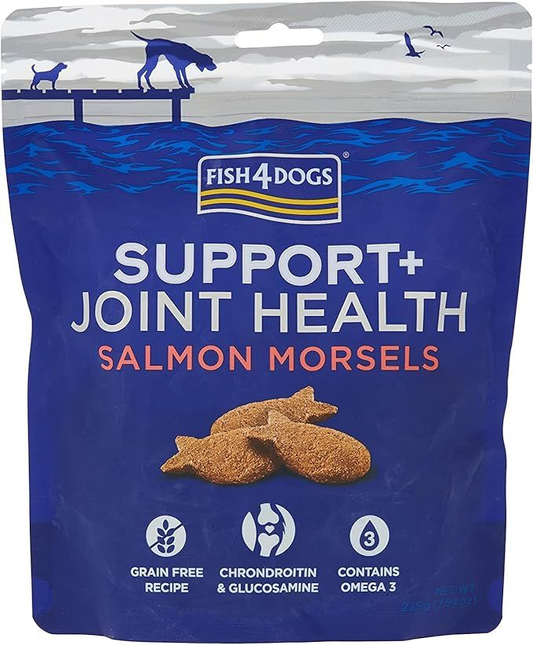 Fish4Dogs Support+ Joint Health Salmon Morsels Dog Treats 225g | Salmon Treats for Joint Support & Mobility