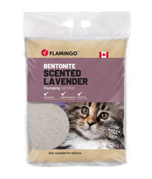 Flamingo Bentonite Lavender Scent Cat Litter | Clumping Litter with Lavender Fragrance