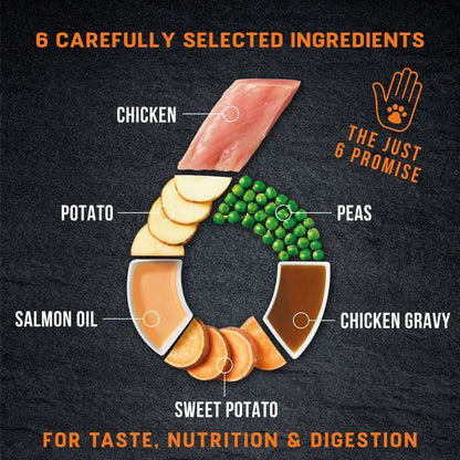 Harringtons Just 6 Chicken Grain Free Dry Dog Food | 50% Chicken & Salmon | 6 Ingredients | Fresh Baked Bites | Resealable | 2kg-12kg