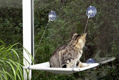 Flamingo Window Lounger Chill Grey Cat Hammock | Window-Mounted Cat Perch