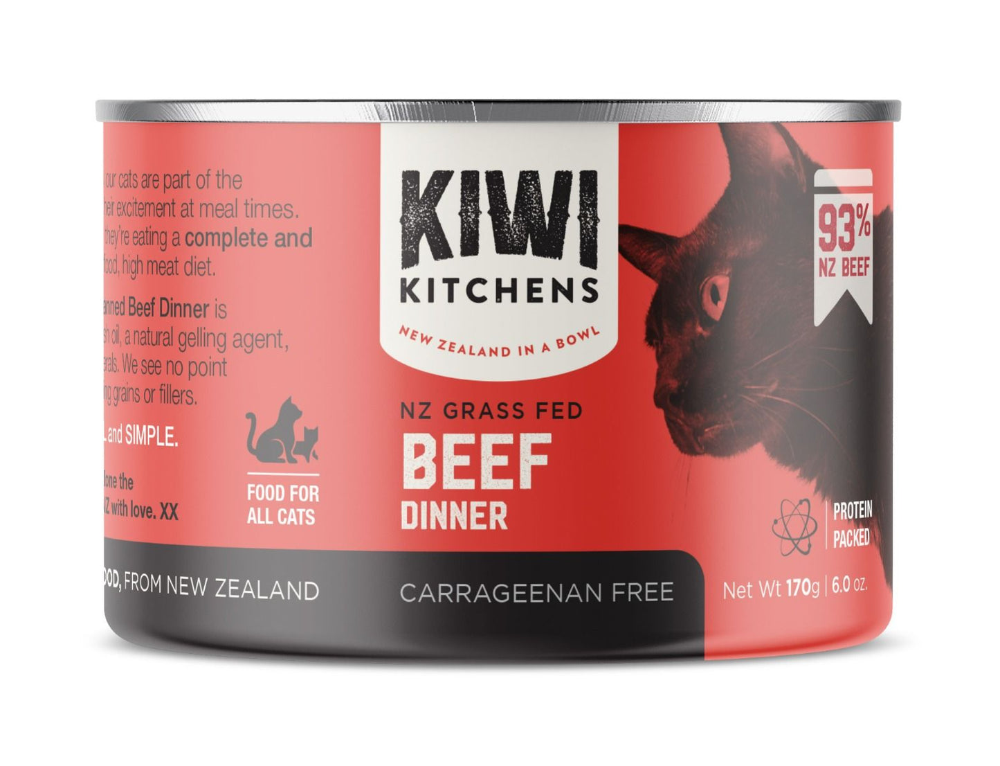 Kiwi Kitchens Grass Fed Beef Dinner Canned Wet Cat Food 170g
