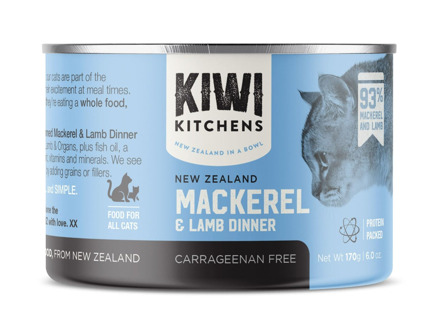 Kiwi Kitchens Mackerel & Lamb Dinner Canned Wet Cat Food 85g
