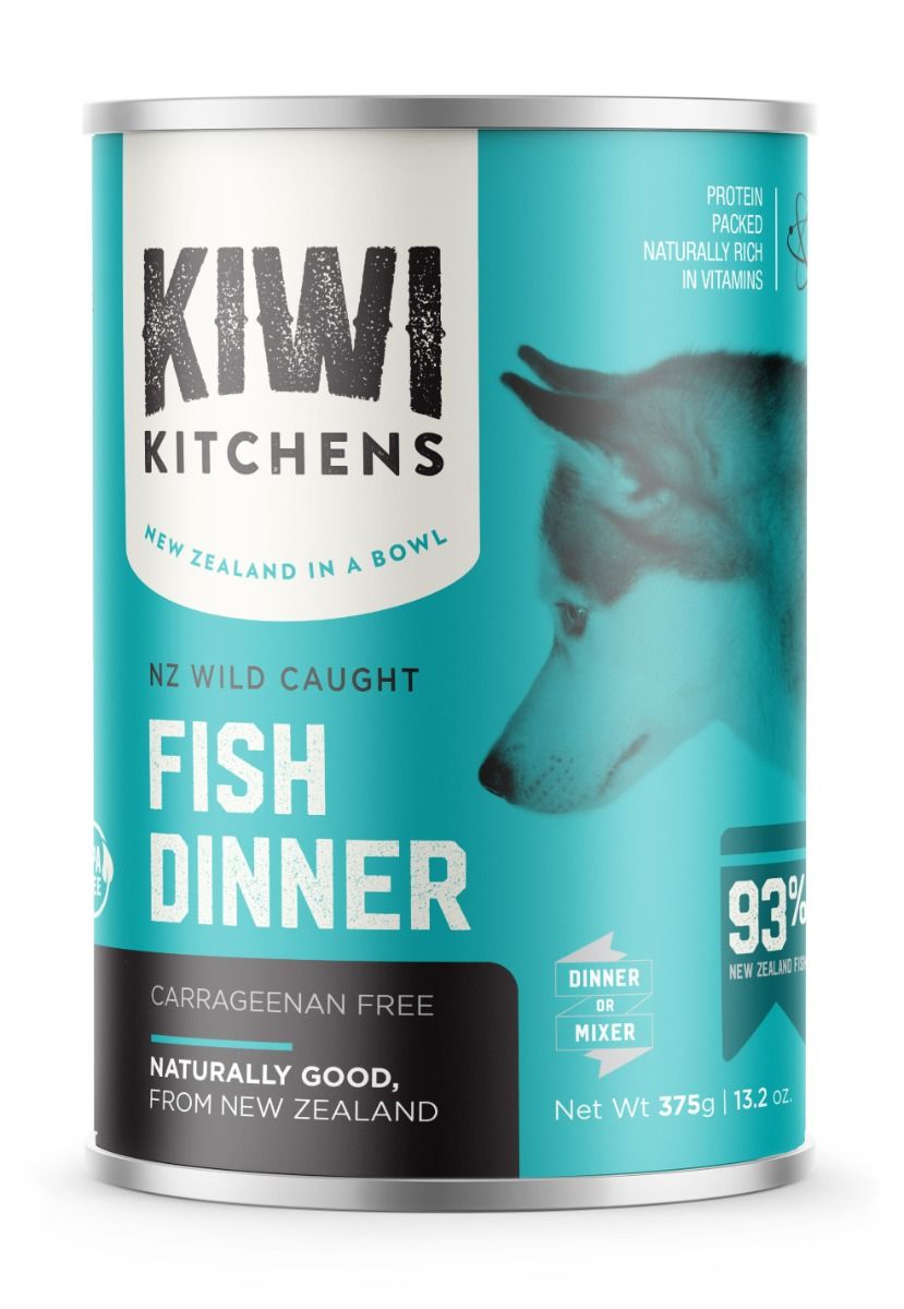 Kiwi Kitchens Wild Caught Fish Dinner Canned Wet Dog Food 375g