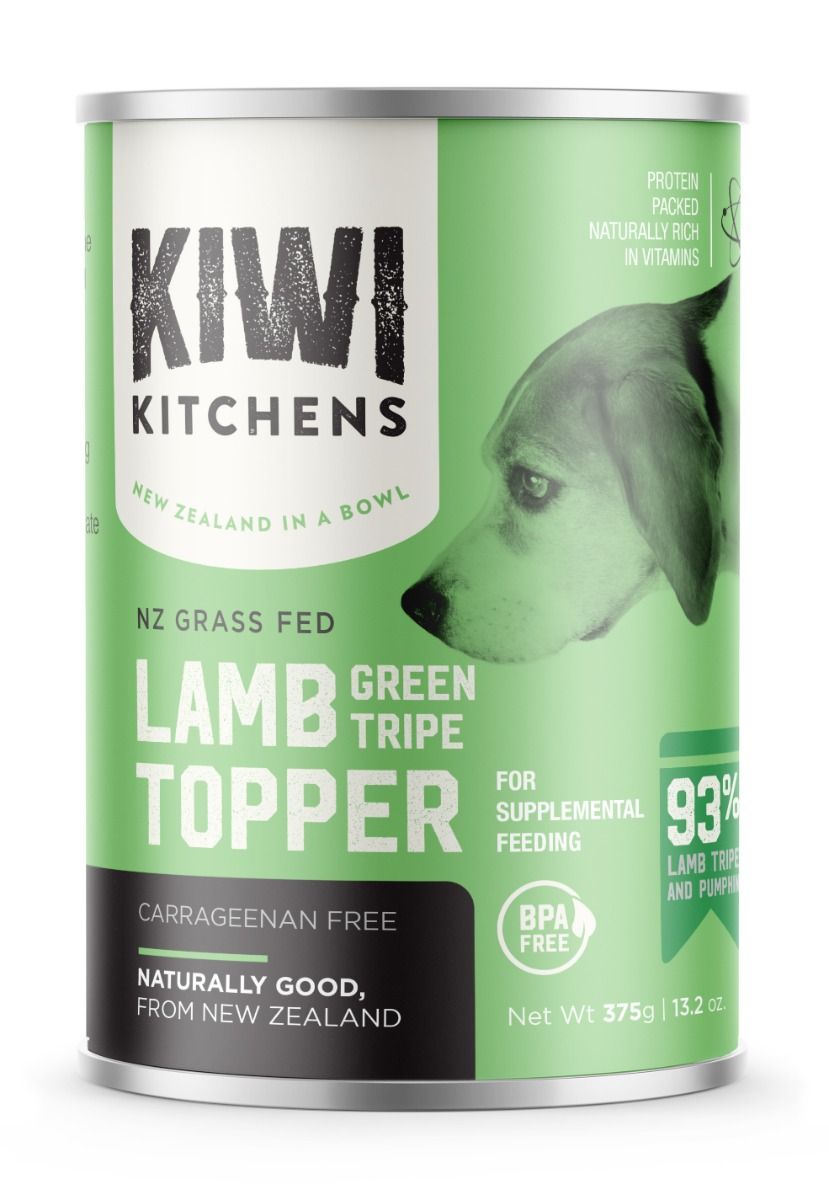 Kiwi Kitchens Grass Fed Lamb Green Tripe Topper for Supplemental Feeding Canned Wet Dog Food 170g