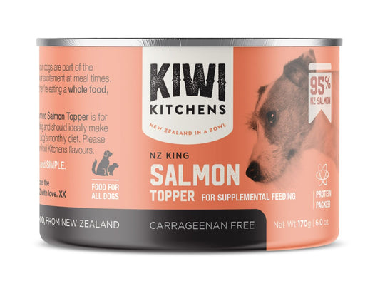 Kiwi Kitchens King Salmon Topper for Supplemental Feeding Canned Wet Dog Food 375g