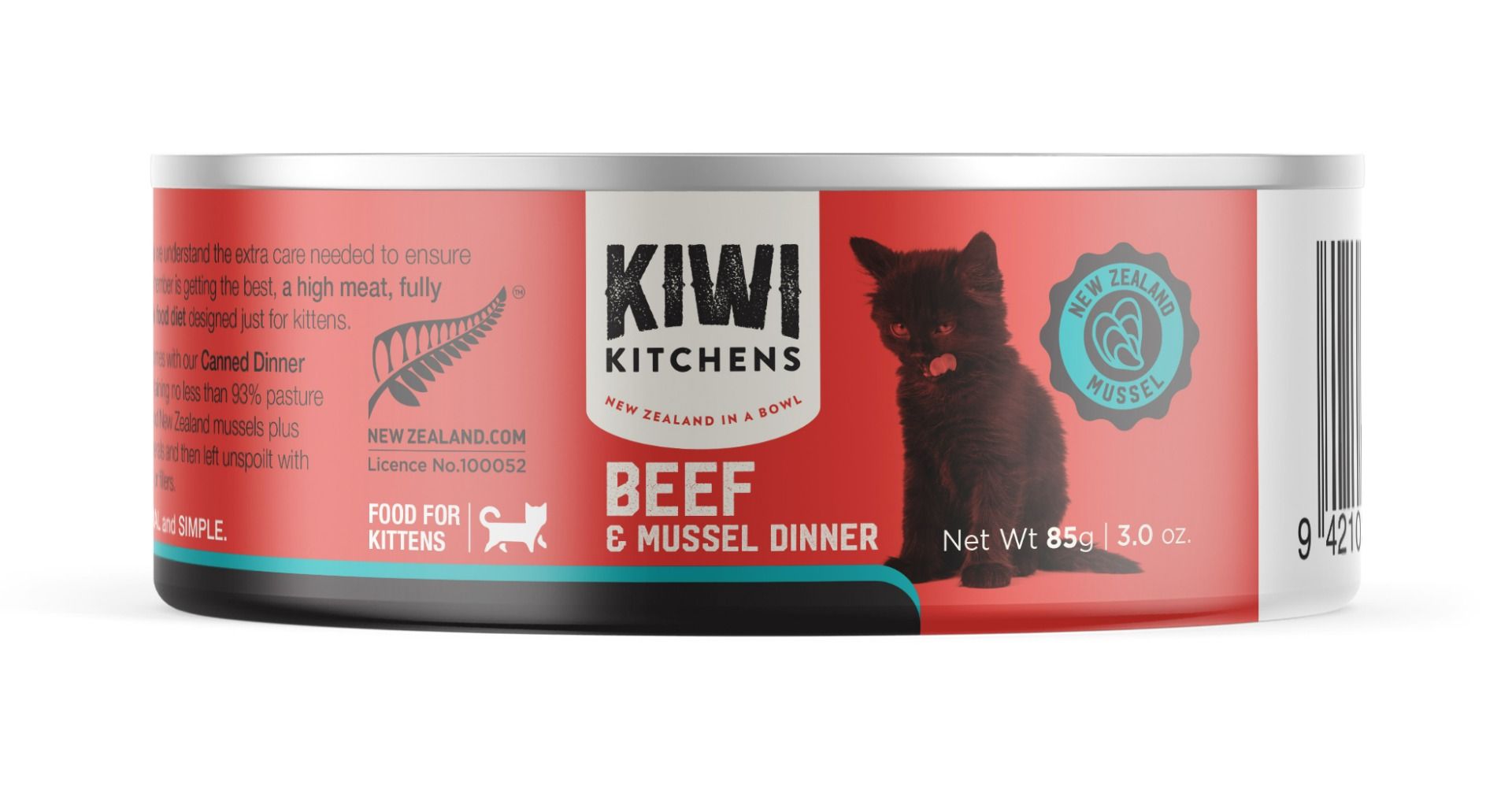 Kiwi Kitchens Beef & Mussel Dinner Canned Wet Kitten Food 170g