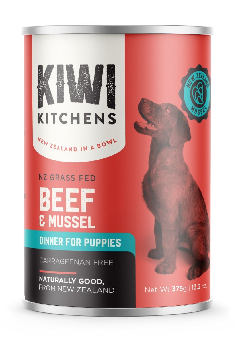 Kiwi Kitchens Grass Fed Beef & Mussel Dinner Canned Wet Puppy Food 170g