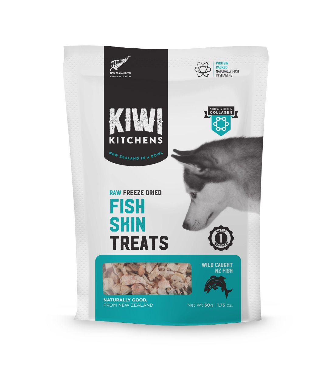 Kiwi Kitchens Raw Freeze Dried Fish Skin Dog Treats 50g