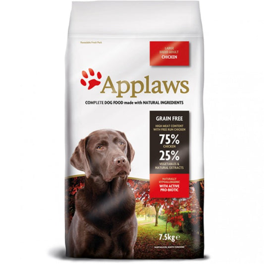 Applaws Complete Dog Food for Large Breed Adults | Chicken Recipe | Grain-Free, High Meat (75%) | 7.5kg
