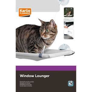 Flamingo Window Lounger Chill Grey Cat Hammock | Window-Mounted Cat Perch