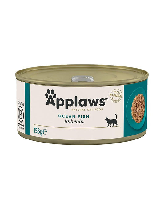 Applaws Natural Cat Food - Ocean Fish in Broth | 100% Natural | 24 x 156g Pouch Pack