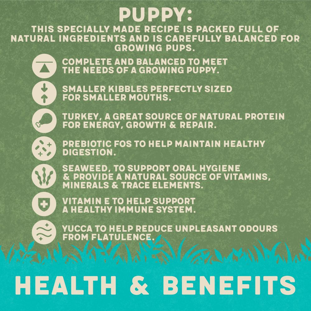 Harringtons Puppy Turkey & Rice Dry Dog Food | High Meat | Freshly Prepared Turkey | Smaller Kibble | Complete | 1.7kg-10kg
