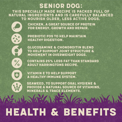 Harringtons Senior Chicken & Rice Dry Dog Food | High Meat | Freshly Prepared | Joint Support | Less Fat | 12kg