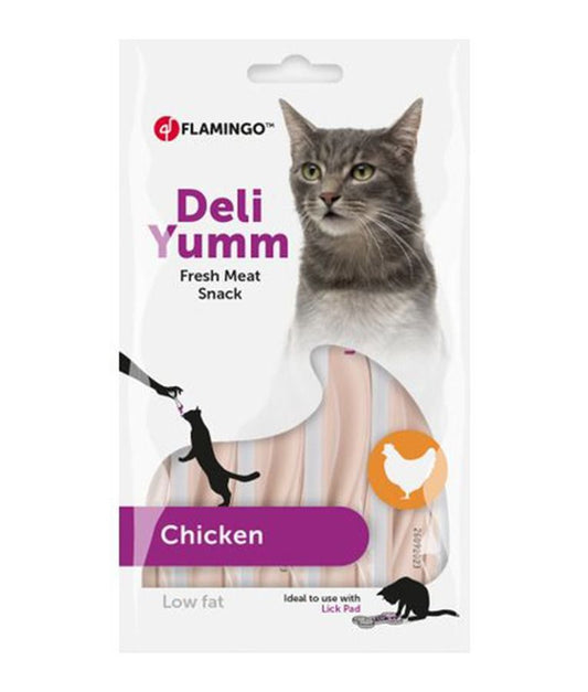 Flamingo Deli Yumm Fresh Meat Snack Chicken Cat Treats 70g | Creamy Chicken Mousse in 5 Sachets