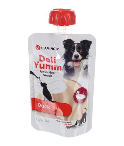 Flamingo Deli Yumm Fresh Meat Snack Duck Dog Treats 90g | Grain-Free Duck Mousse for Dogs
