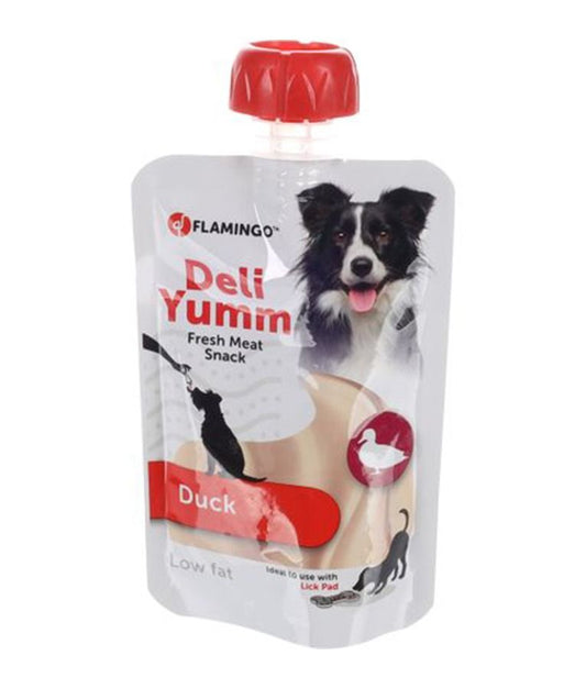 Flamingo Deli Yumm Fresh Meat Snack Duck Dog Treats 90g | Grain-Free Duck Mousse for Dogs