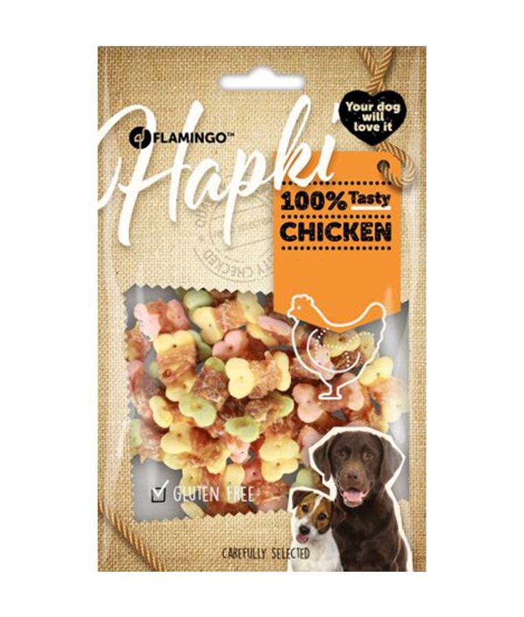 Flamingo Hapki Chicken Biscuits Dog Treats 85g | Crunchy Chicken-Flavored Dog Snacks