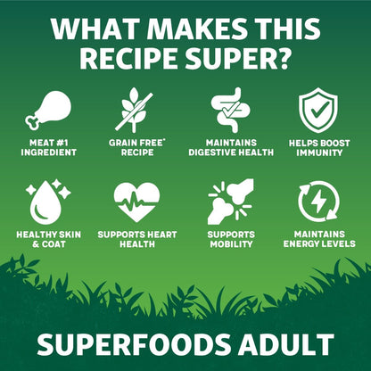 Harringtons Superfoods Adult Chicken & Vegetables Grain Free 1.7kg | Freshly Prepared Chicken | 6 Superfoods | Sensitive Stomachs | 1.7kg-12kg