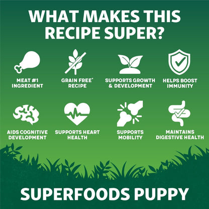 Harringtons Superfoods Puppy Chicken & Vegetables Grain Free | Freshly Prepared Chicken | 6 Superfoods | Sensitive Stomachs | 1.7kg-10kg