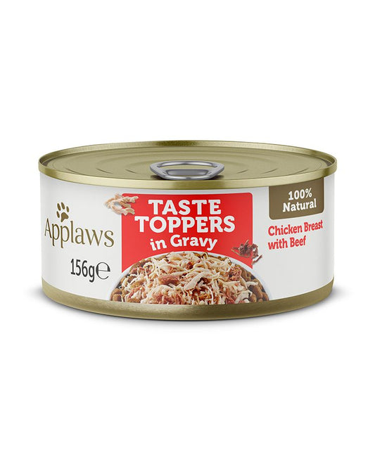 Applaws Taste Toppers in Gravy with Chicken Breast & Beef | 100% Natural | 156g