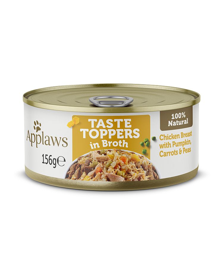 Applaws Taste Toppers in Broth with Chicken Breast, Pumpkin, Carrots & Peas | 100% Natural | 156g