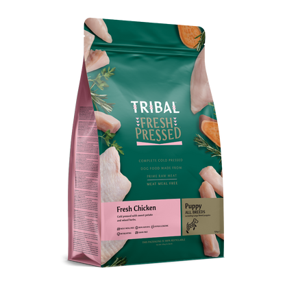 Tribal Fresh Chicken Puppy Cold Pressed Dog Food | Meat Meal Free | Grain Free | Hypoallergenic | All Breeds including Large | 2.5kg-5kg