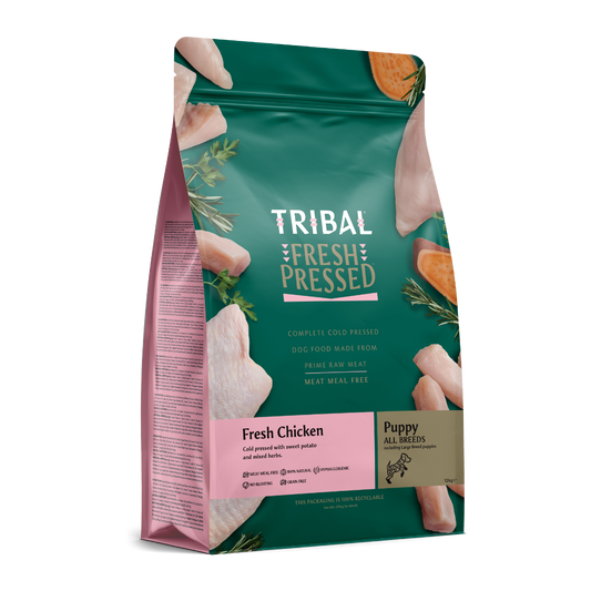 Tribal Fresh Chicken Puppy Cold Pressed Dog Food | Meat Meal Free | Grain Free | Hypoallergenic | All Breeds including Large | 2.5kg-12kg