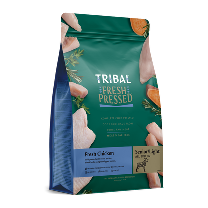 Tribal Fresh Chicken Senior/Light Cold Pressed Dog Food | Meat Meal Free | Low Fat | Extra Joint Care | Grain Free | 2.5kg-12kg