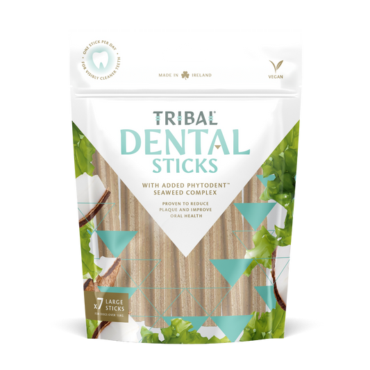 Tribal Dental Sticks Large | Vegan | Phytodent™ Seaweed Complex | Reduces Plaque | Dogs Over 15kg | 7x26g (175g)