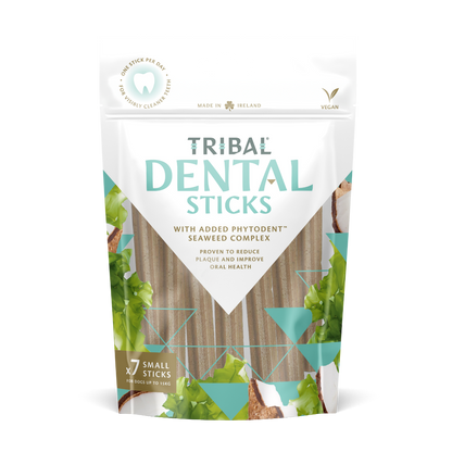 Tribal Dental Sticks Small | Vegan | Phytodent™ Seaweed Complex | Reduces Plaque | Dogs up to 15kg | 7x13g (91g)