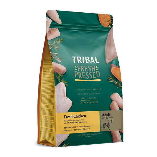 Tribal Fresh Chicken Cold Pressed Dog Food | Meat Meal Free | Grain Free | Hypoallergenic | Adult All Breeds | 2.5kg-12kg