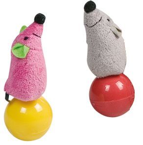 Flamingo Tumbling Mouse Cat Toy | Interactive Vibrating Cat Toy (7cm)