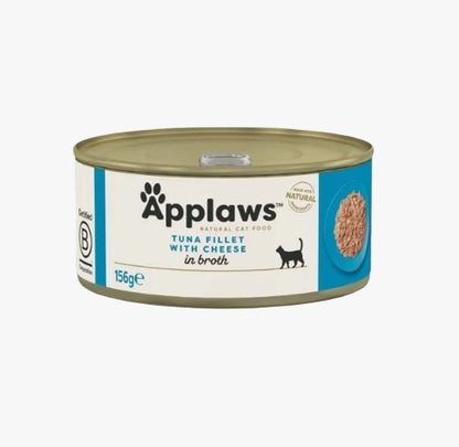 Applaws Natural Cat Food with Tuna Fillet & Cheese in Broth | 100% Natural | 156g
