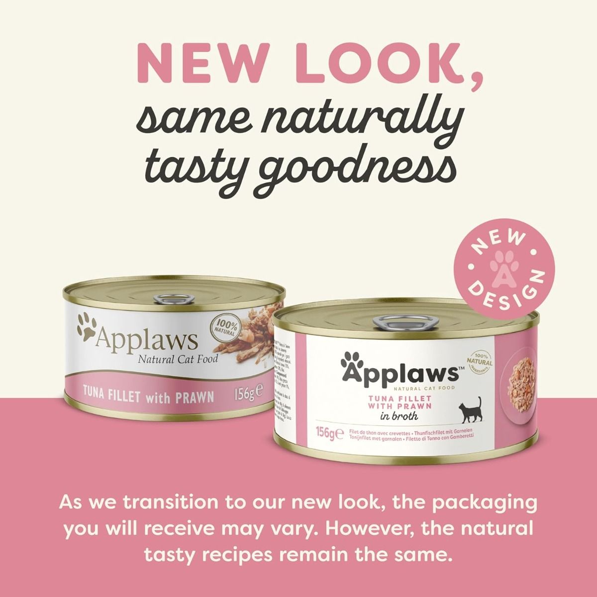 Applaws Natural Cat Food with Tuna Fillet & Prawn in Broth | 100% Natural | 156g