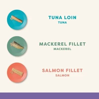 Applaws Variety Loin Selection Natural Cat Treats | Tuna, Mackerel & Salmon | 12 x 30g Pouch Pack